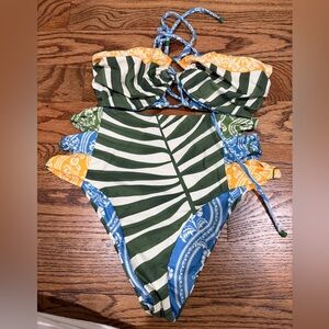 Agua Bendita Blue and White Floral Top& Bottom